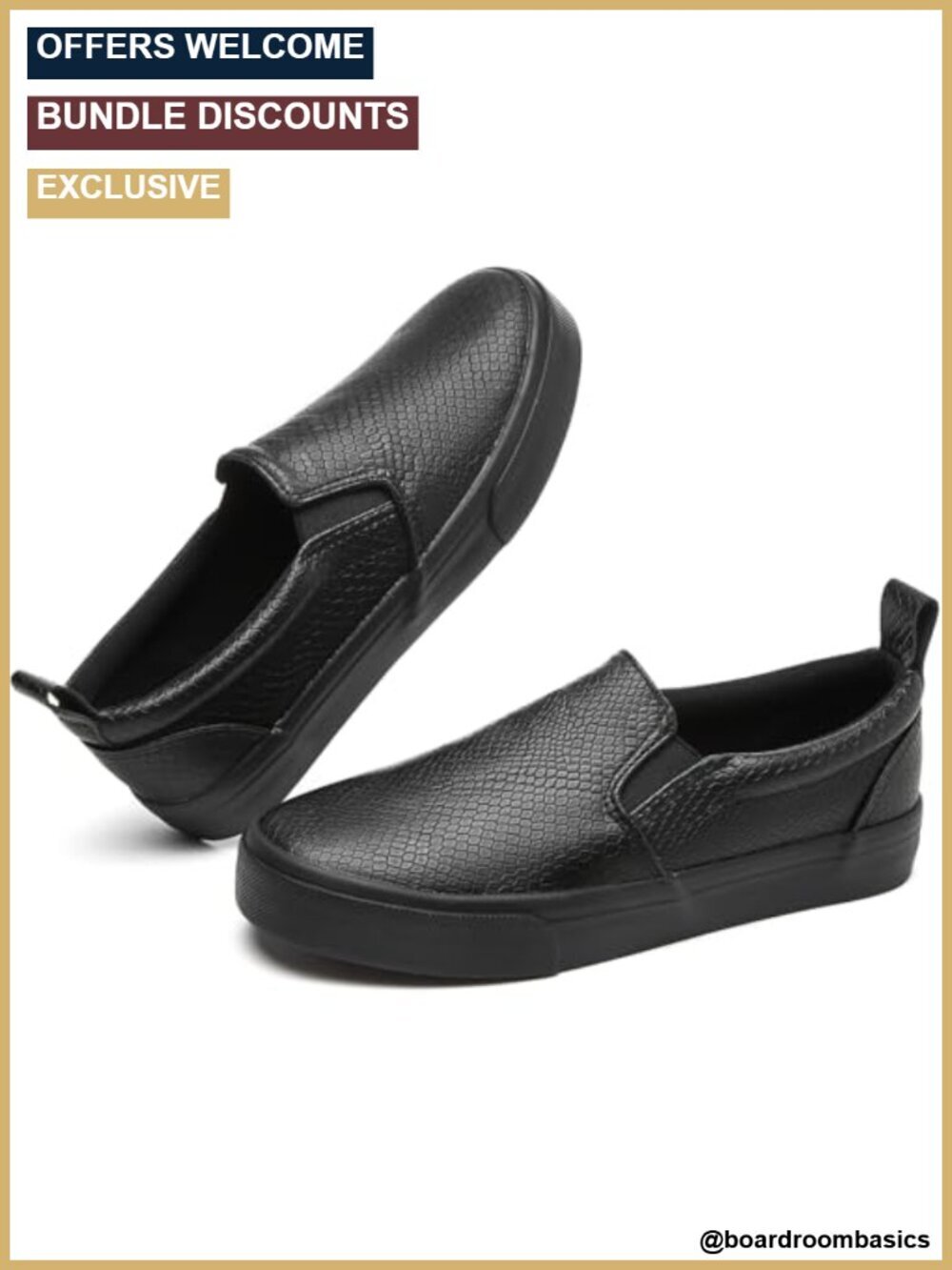 Women's Synthetic Leather Slip On Sneakers Casual Loafers Cushioned Heel